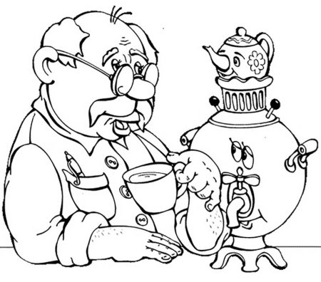 Самовар раскраска