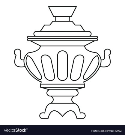 Самовар рисунок сбоку