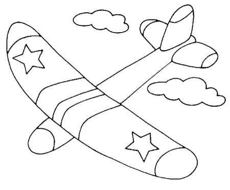 Самолет контур сбоку