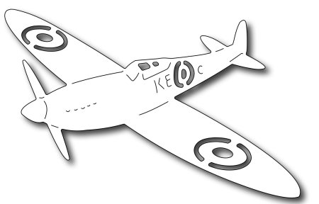 Самолет контур сбоку