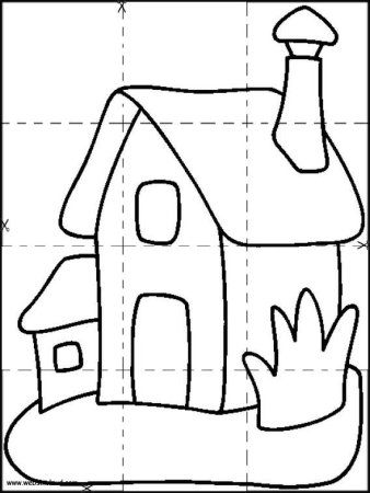 Трафарет домика для рисования