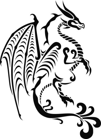 Тату трайбл дракон