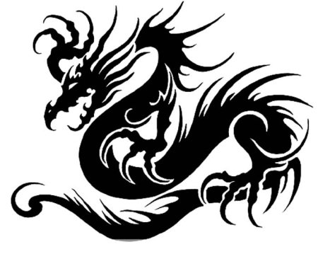 Китайский дракон трафарет
