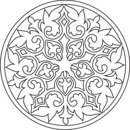 Контурный узор в круге