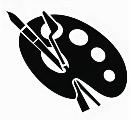 Силуэт Палитры с кистью