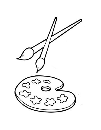 Раскраска кисти и краски