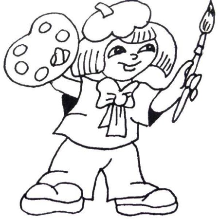 Художник раскраска для детей