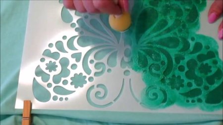 Печать на ткани по трафарету