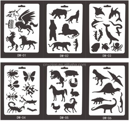 Трафарет для нанесения рисунка животные