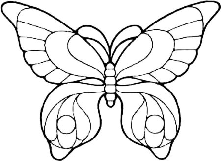 Витраж бабочка трафарет