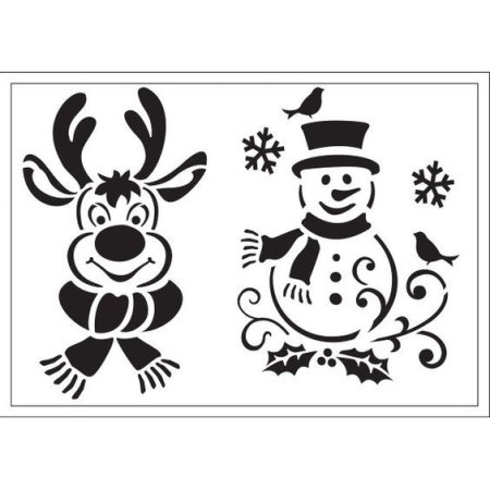 Новогодние трафареты Снеговик