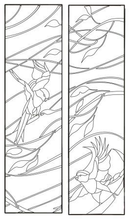 Эскизы для витража на стекле