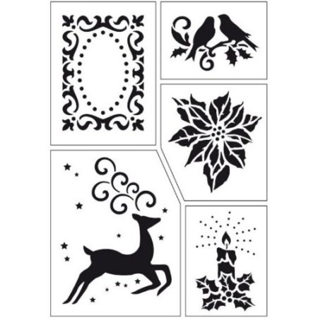 Трафареты для рисования на стекле новогодние