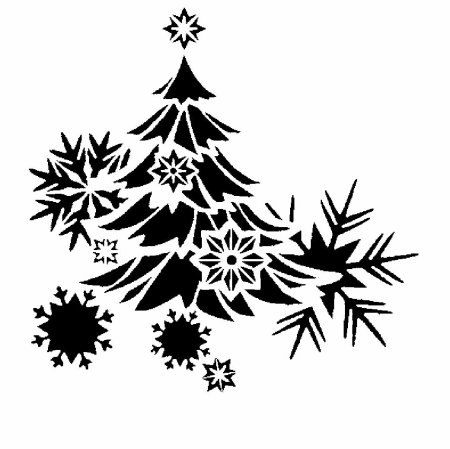 Трафареты на окна новогодние