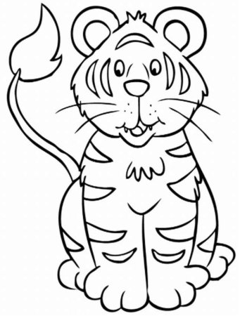 Тигр раскраска для детей
