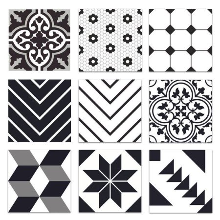 Черно белая плитка с узором