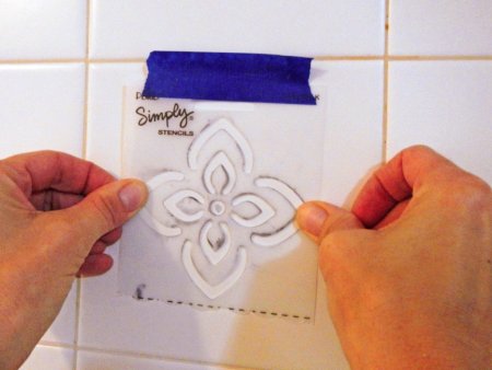 Трафарет для кафельной плитки в ванной