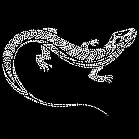 Точечная роспись ящерки