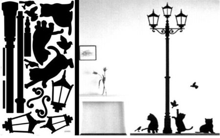 Трафарет фонаря на стену