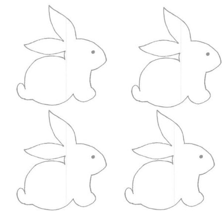 Трафарет зайчика для аппликации