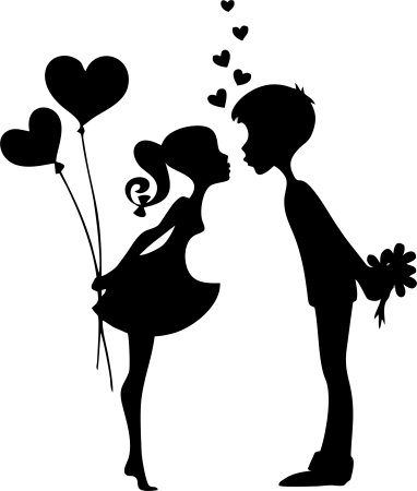 Силуэт мальчика и девочки