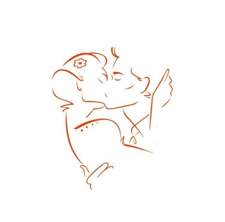 Трафарет на торт влюбленные