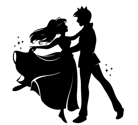 Принц и принцесса силуэт