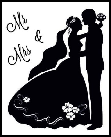 Силуэт молодоженов