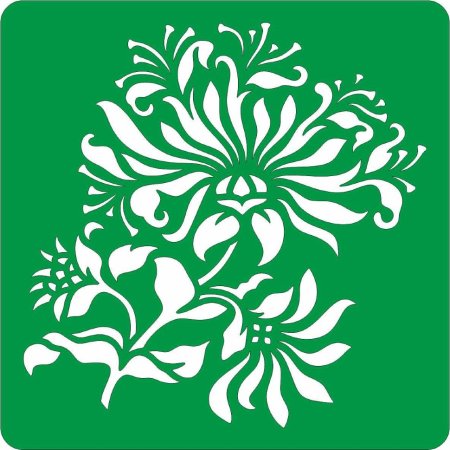 Цветочный орнамент в полосе трафарет