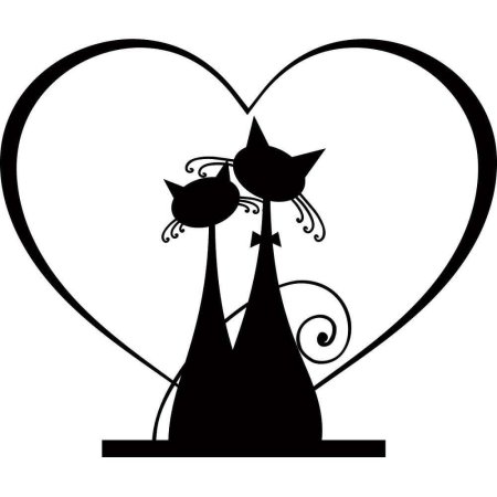 Трафареты влюбленных кошек