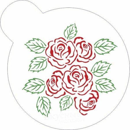 Трафарет розы для торта
