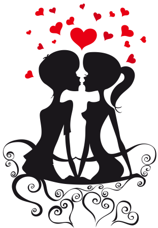 Силуэт влюблённых