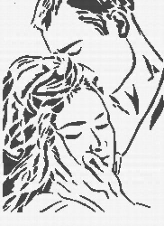 Силуэты влюбленных на торт