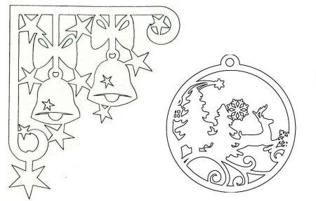 Новогодний пейзаж раскраска