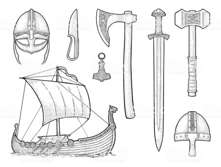 Викинг меч дракар тату