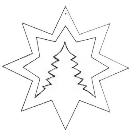 Трафарет елки для вырезания