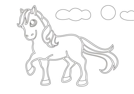 Лошадка трафарет