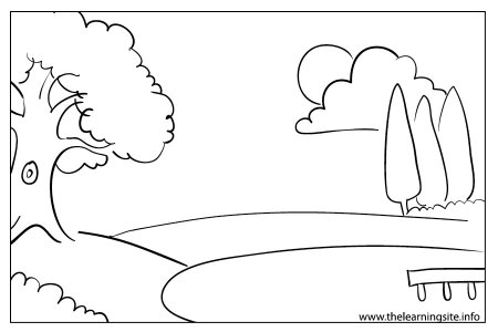 Раскраска деревья в парке