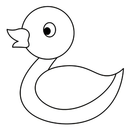 Уточка раскраска для малышей