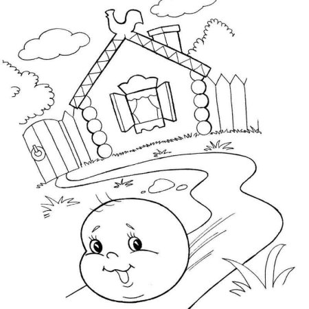 Раскраска Колобок для детей 3-4 лет