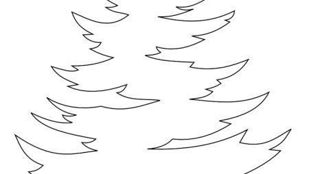 Еловая ветка трафарет на окно