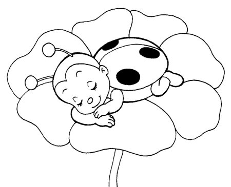 Божья коровка раскраска