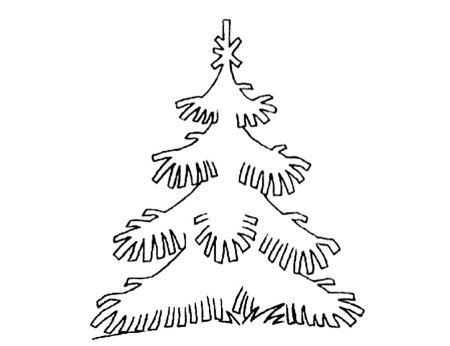 Раскраска ёлка в лесу