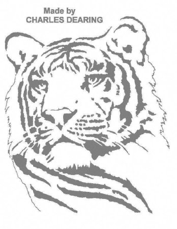 Тигр трафарет для выжигания по дереву