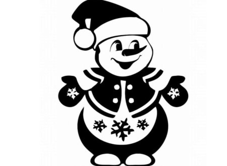 Снеговики на окна трафареты