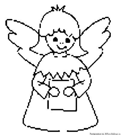 Контурный рисунок ангела