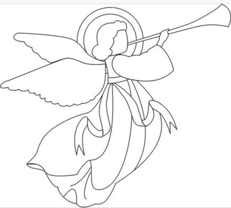 Раскраска Рождественский Ангелочек