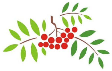 Рябинка трафарет