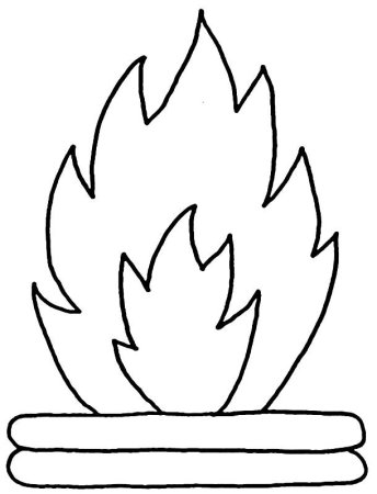 Раскраска камин с огнем