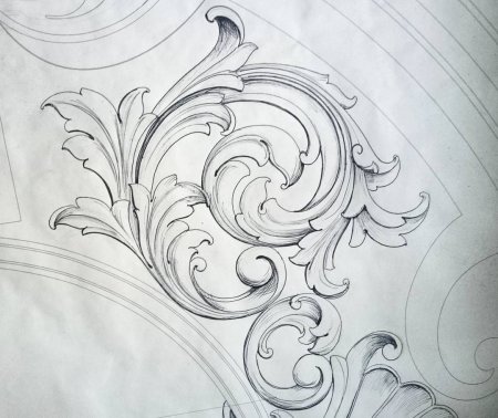 Гипс орнамент лист аканта